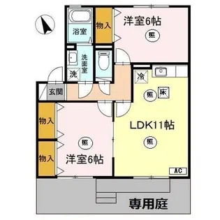 プリンセスリバー【1階】の間取り