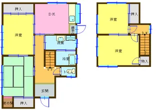 山口県下関市三河町【一戸建】の間取り