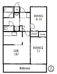 ネーブルうらやしき A棟【1階】の間取り