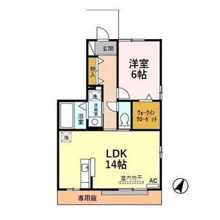 ルシエルII A【1階】の間取り