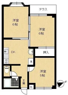 サンラインコーポ【1階】の間取り