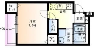 フジパレス鳳駅西VI番館【1階】の間取り