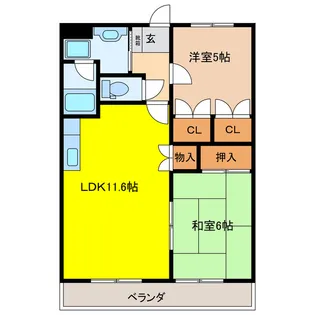 岐阜県大垣市昼飯町【アパート】の間取り