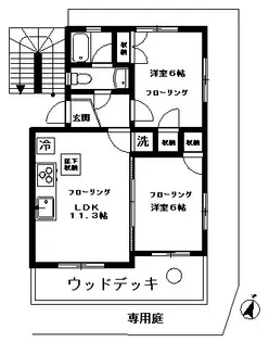 外人ハウス(北棟)【1階】の間取り