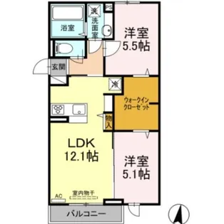 D-roomさんよう B棟【2階】の間取り