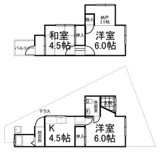 大阪府枚方市南中振1【一戸建】の間取り