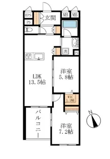 東京都練馬区土支田2【マンション】の間取り