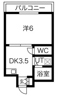 1DKの間取り画像