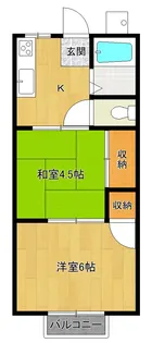 パナハイツ片野B【2階】の間取り