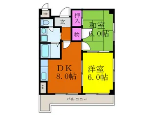 エクセルコ-ト千里丘【2階】の間取り