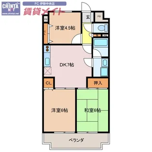 エスペランサ磯部【1階】の間取り