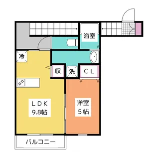 ラ・コッリーナ市名坂【2階】の間取り
