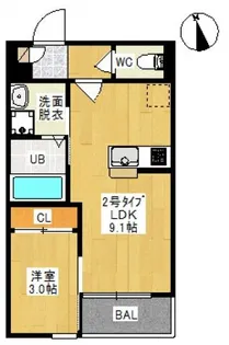 1LDKの間取り画像