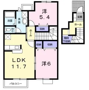 岡山県浅口市金光町大谷【アパート】の間取り