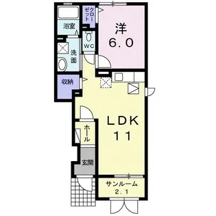 新潟県長岡市猫興野【アパート】の間取り