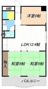 ハーバーグランドハイツ杉浦【5階】の間取り