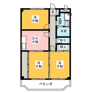 花崎マンション【3階】の間取り