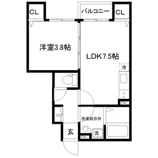 リアーレ新田【1階】の間取り
