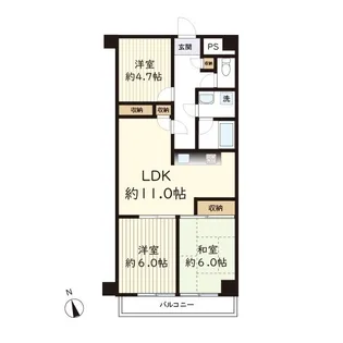 ライオンズマンション生田-403【4階】の間取り