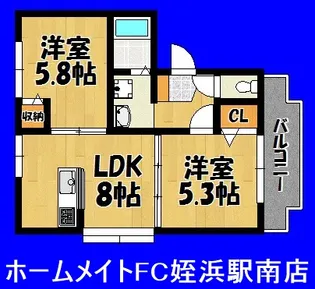 福岡県福岡市早良区次郎丸4【アパート】の間取り