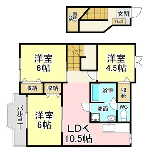 福岡県北九州市小倉南区南方5【アパート】の間取り