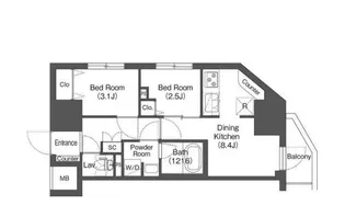 東京都江東区木場5【マンション】の間取り