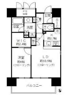 東京都港区芝浦4【マンション】の間取り