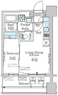 パークアクシス神楽坂・早稲田通り【7階】の間取り