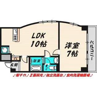 イタニティ太子橋【3階】の間取り