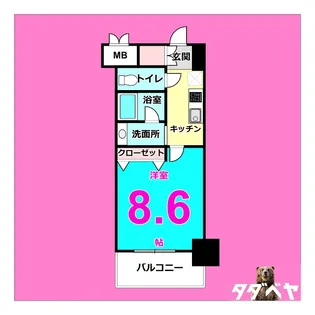 レジディア高岳【13階】の間取り