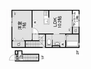 広島県福山市千田町3【アパート】の間取り