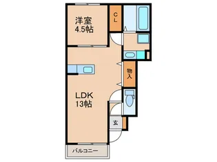 ジュネスアビタシオン【1階】の間取り
