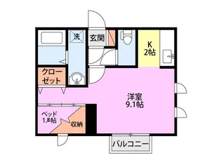 パピュラA【1階】の間取り