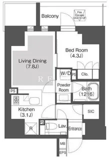 Belle Vue 千代田飯田橋【11階】の間取り