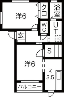 ラ・ヴィータ B棟【2階】の間取り