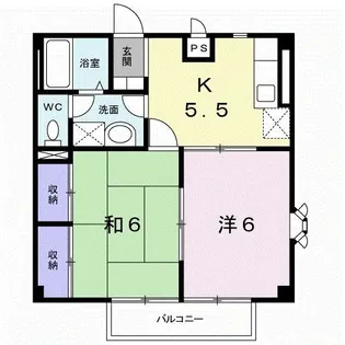 ハイツ東沖 N【2階】の間取り