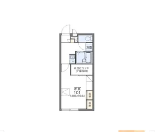 レオパレスカメリアひたち野II【1階】の間取り