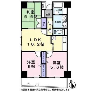 ベルドミール高幡【5階】の間取り