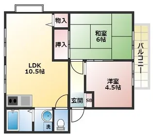 サンライフ岡田【1階】の間取り