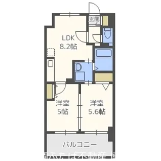 プレスタイル博多EAST【8階】の間取り