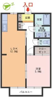 コウジィーコート A棟【1階】の間取り