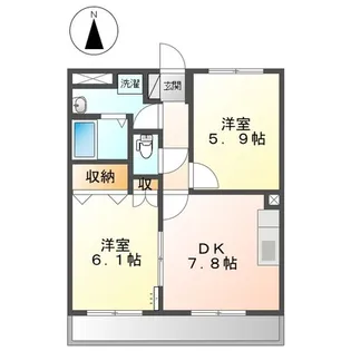 ランドマーク壱番館【2階】の間取り