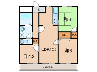 ホワイトヴィレッジ【3階】の間取り