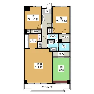 エクステ大倉山C棟【4階】の間取り