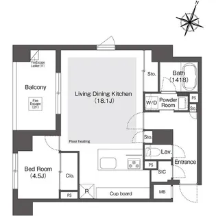 スタイリオ目黒大橋HILLSIDE【2階】の間取り