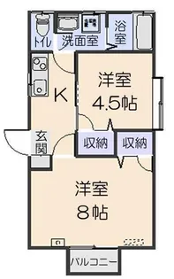 レスポワールG棟【1階】の間取り