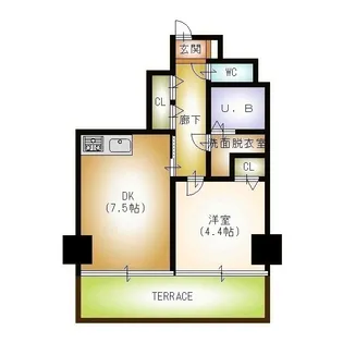フェリシア東万代【3階】の間取り