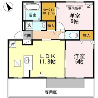 コート・ラ・ルナ B棟【1階】の間取り