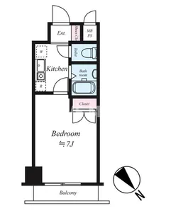 メインステージ日本橋箱崎【8階】の間取り