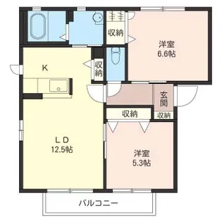 ヴェルドミールB【1階】の間取り